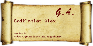 Grünblat Alex névjegykártya